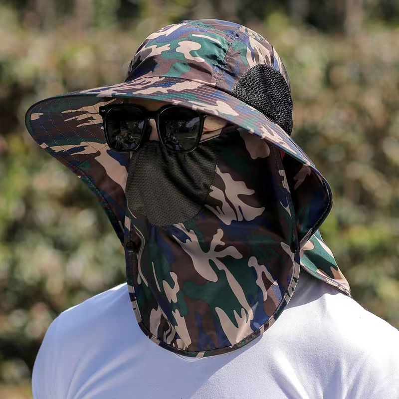 Châle intégré camouflage vert militaire [masque amovible]