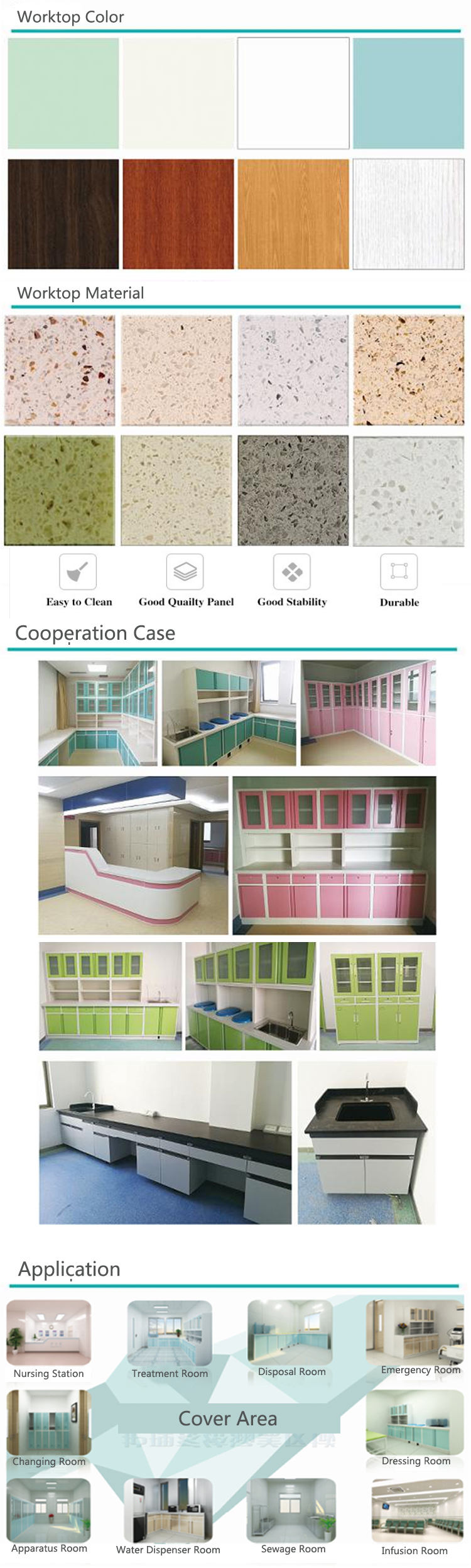 Work Bench Drawers Stainless Steel Hospital Bench With Sink Instrument Healthcare Hospital Treatment Cabinet Work Bench/