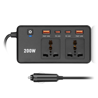 Multiprise onduleur de voiture universelle 200W 220V avec port de charge rapide PD dédié