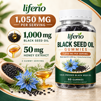 Liferio Huile de Nigelle Antioxydante Naturelle en Gummies, Formule Personnalisée, Emballage, Traitement OEM