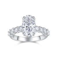 Bague de fiançailles en moissanite ovale 2,5 carats : Bague en argent S925 certifiée GRA, bijoux fins pour femmes, styles minimalistes, diamant
