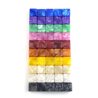 Dés à jouer carrés vierges en acrylique de haute qualité, personnalisables, à angle droit, D6, nacrés, 16 mm
