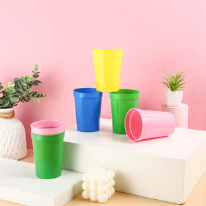 High Quality Custom Logo Colorful Outdoor Drink Cups Promotional Cheap Reusable Blank Plastic Stadium Cups Plastic Party Cups