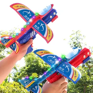 Airplane Launcher Toys Foam Airplane Glider 2 Flight Mode Glider Plane Kids Flying Toy Outdoor Sport Toys Party Favors