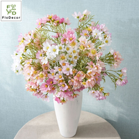Bouquet de marguerites artificielles en soie de 64 cm, orange et blanc, mini-fleurs de cosmos pour mariage, maison, décoration de la Saint-Valentin, vente en gros
