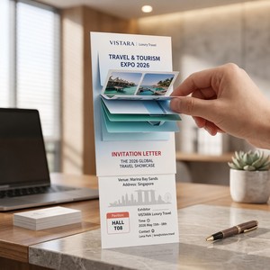 Tarjeta de agenda para reuniones corporativas con pestañas de sesiones en cascada, biografías de los oradores, detalles de las sesiones en grupo y mapas del lugar - Product Image 5