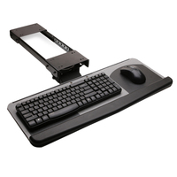 Support de clavier ergonomique inclinable et coulissant avec repose-poignets et tapis de souris en acier SPCC et silicone, taille XL, 635x250mm, pour traverses de table