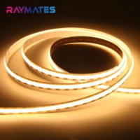 Raymates Zuschneidbare LED-Streifen COB Frei Zuschneidbar Punktlos 480 LEDs 8mm 12V 24V LED-Lichtband für Wohnzimmer Schlafzimmer Innenbereich Decke Zuhause