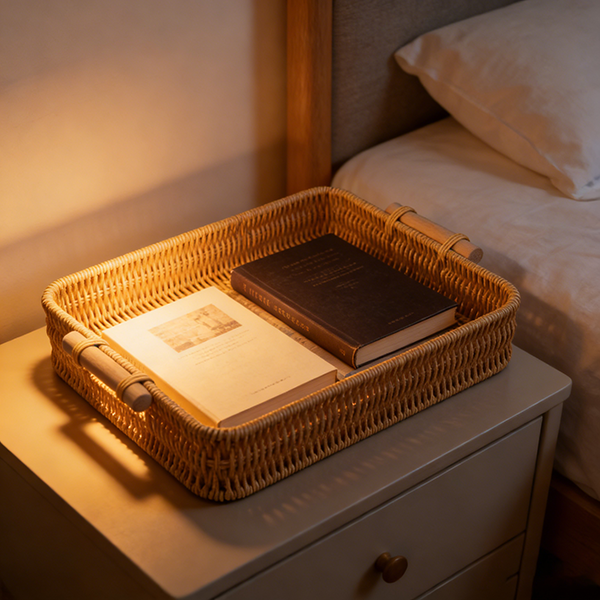 decorative tray rattan