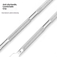 Kit d'outils en acier inoxydable pour le soin des ongles : repousse-cuticules, éliminateur de peaux mortes, grattoir à cuticules, outil pour les bords des ongles