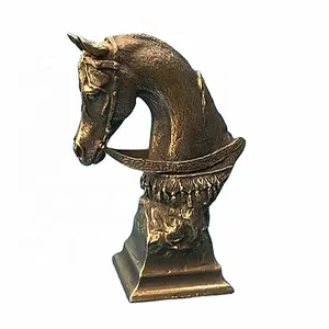 Scultura europea bronzo testa di cavallo statua figurina animale artigianato in resina cavallo arte decorazioni per la casa Figurine scultura