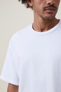 Camiseta de manga corta con cuello redondo para hombre de alto peso blanco puro, camiseta de manga corta con estampado DIY personalizado de peso pesado para hombre - Product Image 4