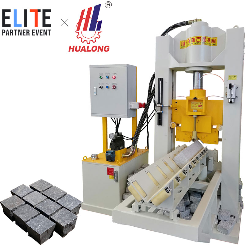 Hualong stone machinery HLSY-C24 Hydraulic press stone guillotine granite block splitting machine Paving Cube Stone Splitter