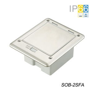 Boîtier de sol étanche SINOAMIGO IP66 en acier inoxydable pour alimentation et données, pour sol surélevé ou en béton - Product Image 3