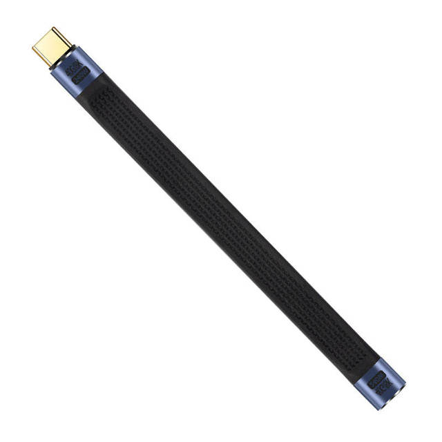 YYTCG HiFi USB4 240W Type C Flat Cable OFC Braided All Function Fast Charging Data Extension Cable Line USB Audio Cable Black