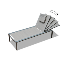 Chaise longue en tube d'aluminium pour l'extérieur, lit pliant de plage, auvent réglable, dossier, parasol, lit pliant de jardin à baldaquin
