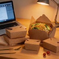 Bol à salade en papier kraft écologique de luxe de 32 oz, recyclable, biodégradable, option de logo personnalisé pour les restaurants à emporter