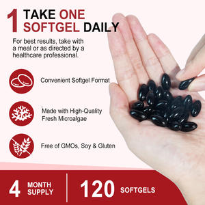 Acentiallabs 120 Contagem Premium Astaxantina Softgel Suplementos Vegan Astaxantina Softgel Cápsulas para a saúde da pele das articulações oculares - Product Image 4