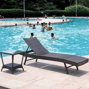 Blanc en plastique aluminium osier rotin canapé <span class=keywords><strong>banc</strong></span> chaise longue <span class=keywords><strong>piscine</strong></span> soleil chaises de salon - Product Image 1