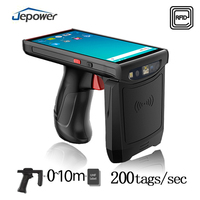 Lector RFID UHF Profesional de Largo Alcance, Terminal PDA Android Resistente IP66 con NFC y Escáner QR 2D