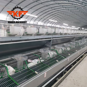 KANGFA Çok Satan Tavşan Kafesi Ucuz Üreme Tavşan Kafesleri Plastik Tepsili / İki Katlı Tavşan Kafesleri Satılık - Product Image 3