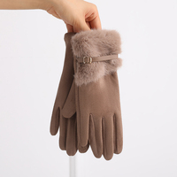 Gants d'extérieur chauds pour femmes, design élastique au poignet, thermiques, durables, pour usage quotidien en hiver, compatibles écran tactile, à doigts séparés, anti-boulochage