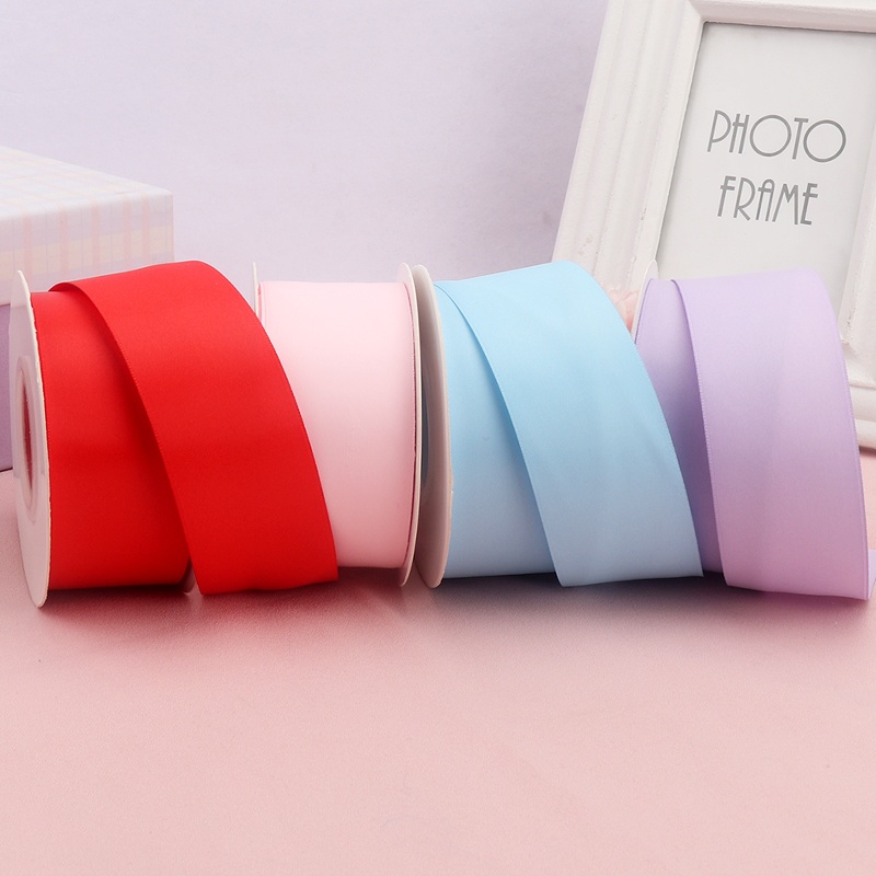 3.8cm Double-Sided Matte Polyester Ribbon Eco-Friendly Colorful Gift Wrapping Material for DIY Crafts Christmas Bouquet Fashion