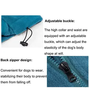 Wholesale Warm Blank Pet Fleece Overall Zip Jacket Jumpsuit For Large Dog