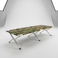 Lit de camping pliable portable avec sac de transport, lit d'extérieur pour adultes, poche latérale, support 300 lbs, cadre métallique gris argenté