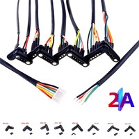 Prise à une rangée Connecteur à broches plaqué or Pogo Connecteur à broches magnétique à ressort Pogo 2-6 broches avec faisceau de câbles
