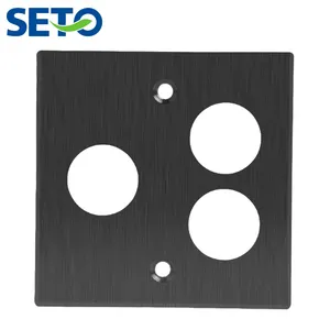 SETO Loch schwarz 1 2 3 4 Hafen-Seitenplatte C-Typ Rj45 Wandplatte Platten Informationsbox Aluminiumlegierung-Seitenplatte