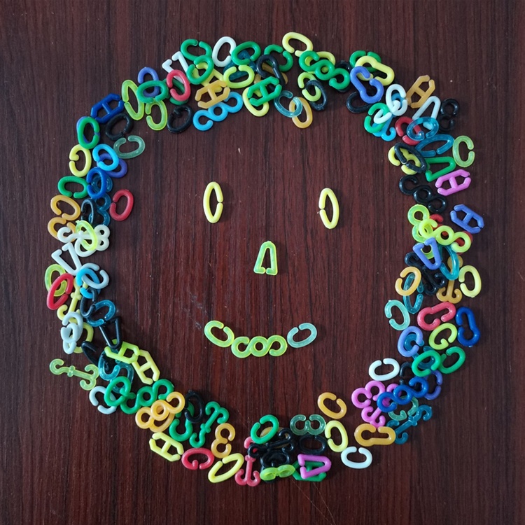 Rainbow Plastic Chain Links - 144pc Geometric Shapes For Kids Learning & Color Sorting