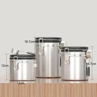Conteneur de stockage de grains de café en acier inoxydable, ensemble de stockage alimentaire sous vide écologique pour une utilisation en cuisine