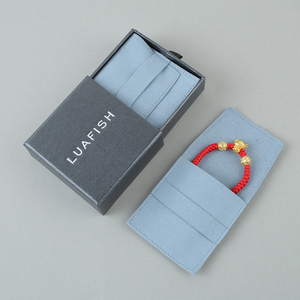Luxury <b>Square</b> Simple Drawer Jewelry Box <b>Set</b> with Velvet Pouch for Ring Necklace Packaging and Boutique Gift Presentation - Product Image 3