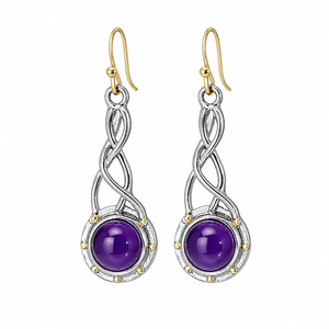 Orecchini Vintage a Goccia Intrecciata Viola, Gioielli Eleganti da Donna alla Moda - Product Image 1