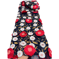 NI.AI Nouvelle Arrivée Tissu en Dentelle Luxueux Tissu Africain en Dentelle Vente en Gros Cordon Dentelle 3D Fleurs