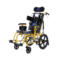 Fauteuil roulant bleu pour enfant, fauteuil roulant pour enfants atteints de paralysie cérébrale