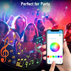 Bombillas Inteligentes <span class=keywords><strong>con</strong></span> Cambio de Color y Altavoz de <span class=keywords><strong>Música</strong></span>, Luz RGB, Funcionan <span class=keywords><strong>con</strong></span> Aplicación para Sala de Estar y Baño - Product Image 6