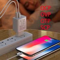 Chargeur mural USB 2 ports 20W Shenzhen Lvxiangyuan QC 3.0 PD Type-C à charge rapide, adaptateur prise UE CE, électrique écologique