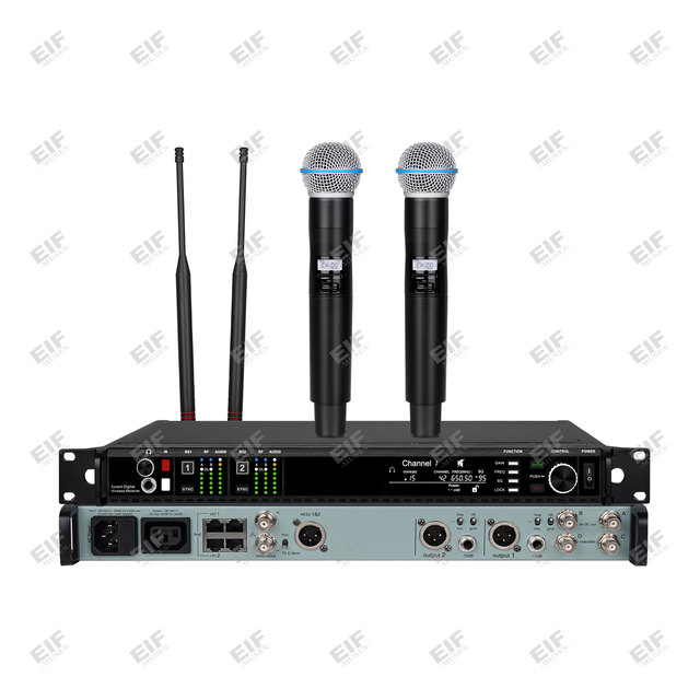 AD4D-3 Dynamic Wireless Microphone 2 Channel Analog System AA Battery Powered XLR Connector UHF PLL Portable Multi-Band 50MHz
