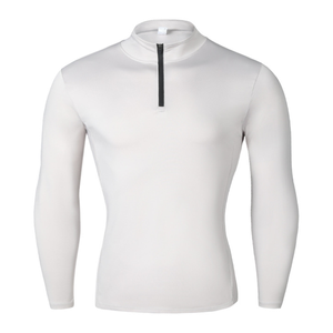 Ropa deportiva ajustada de manga larga con cuello alto, pecho abierto y cremallera. - Product Image 6