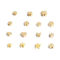 14k et 18k couleur rétention or accessoires belle pentagramme lisse perles en vrac perle bijoux à bricoler soi-même bracelet matériel en gros