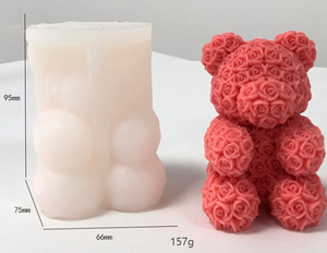 Stampo in Silicone Ecologico a Forma di Orsacchiotto per Torte, Regali di San Valentino e Matrimonio, <span class=keywords><strong>Decorazione</strong></span> Casa, Stampi 3D per Rose e Fiori d'Amore - Product Image 3