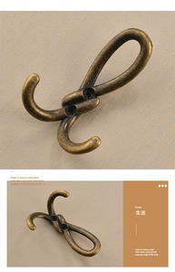 GQK Twisted <b>Wire</b> <b>Coat</b> <b>Hanger</b> Zinc Alloy Wall Mount Entrance Closet <b>Coat</b> Hook Bathroom Kitchen Single Hook Modern Simple - Product Image 5