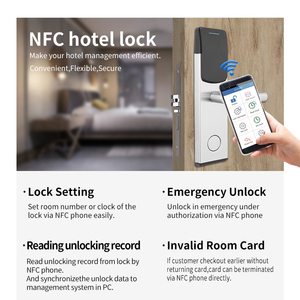 OYO otel kilit sistemi akıllı UL yanmaz paslanmaz çelik güvenlik güvenliği otel kart kilit odası dijital RFID anahtar - Product Image 6