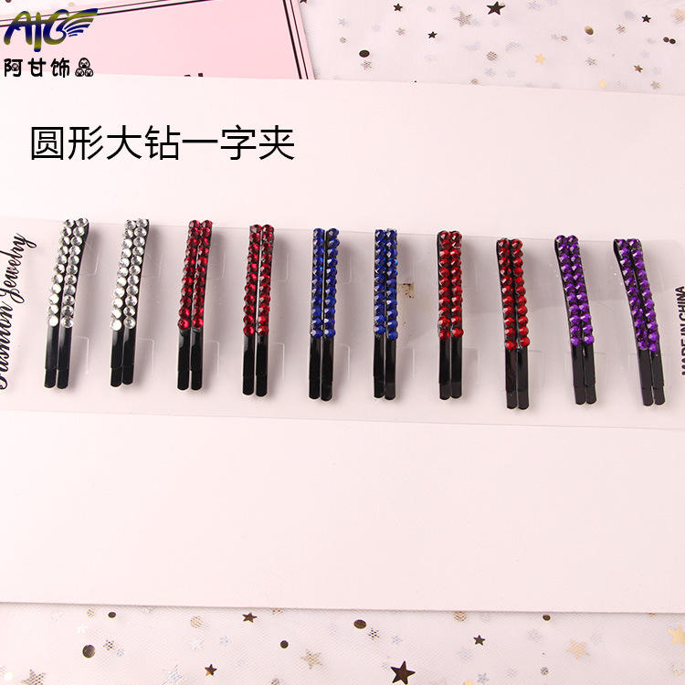Clip de pelo de diamante grande redondo