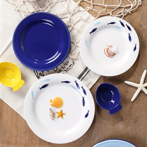 Serie Ocean su misura vetrate stoviglie hotel ristorante piatto ceramica set da pranzo all'ingrosso per la casa - Product Image 2