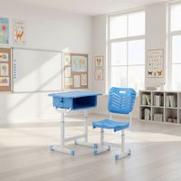 Ensemble de bureau et chaise réglables pour étudiants avec tiroir, surface de travail en plastique 450x650 mm, mobilier de classe scolaire