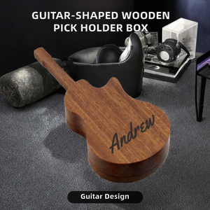 Caja de Almacenamiento para Púas de Guitarra de Madera Ecológica con Diseño en Forma de Guitarra - Regalo para el Día de la Madre y Navidad - Product Image 2
