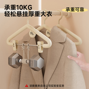 Clothes Hanger Thickened Anti-Shoulder With Clips For Suit Coat Pants Storage Organizer Hook Type Velvet Fabric Hanger - Product Image 2